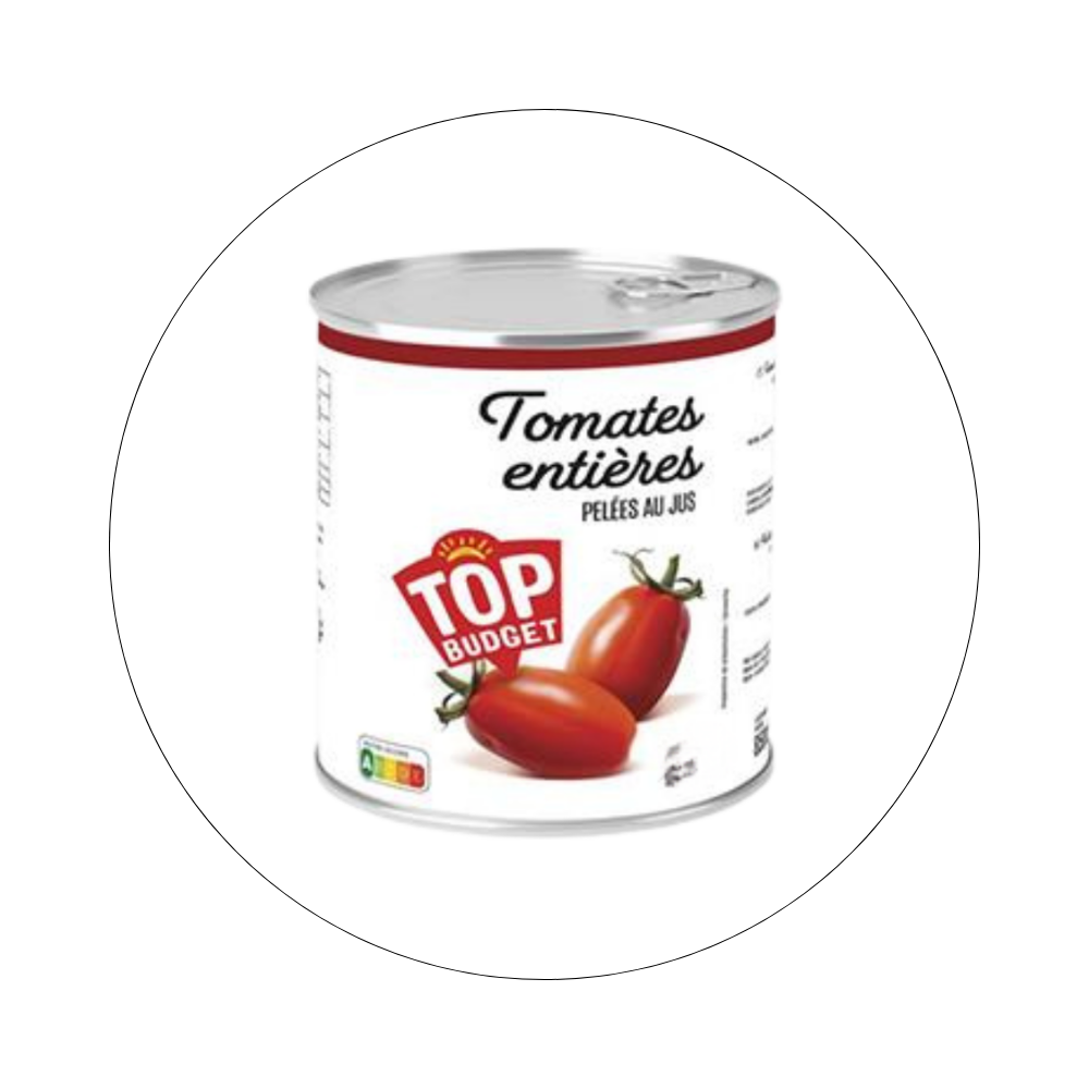 TOP BUDGET - Tomates Pelées / réf. 41213030